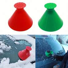 2pcs/Set Random Ice Scraper, Cone-Shaped Magic Car Ice Scraper, Can Be Used As Funnel Or Round Ice Scraper, Snow Shovel Tool - Apricot - View 8