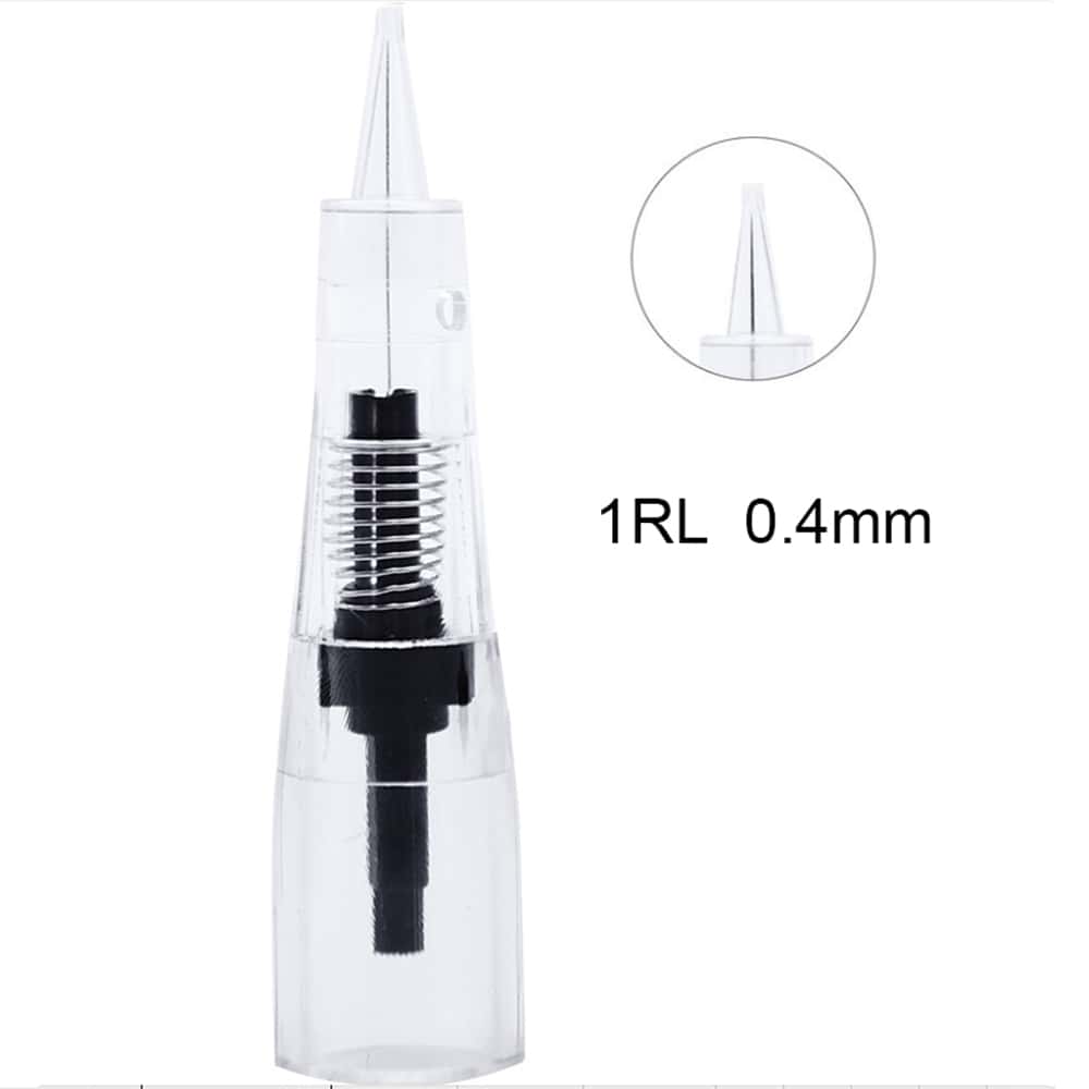 Aguja De Tatuaje Semipermanente Desechable, 10 Uds., Rl0.40mm, Para Máquina De Tatuaje - Blanco y Negro - Ver 1