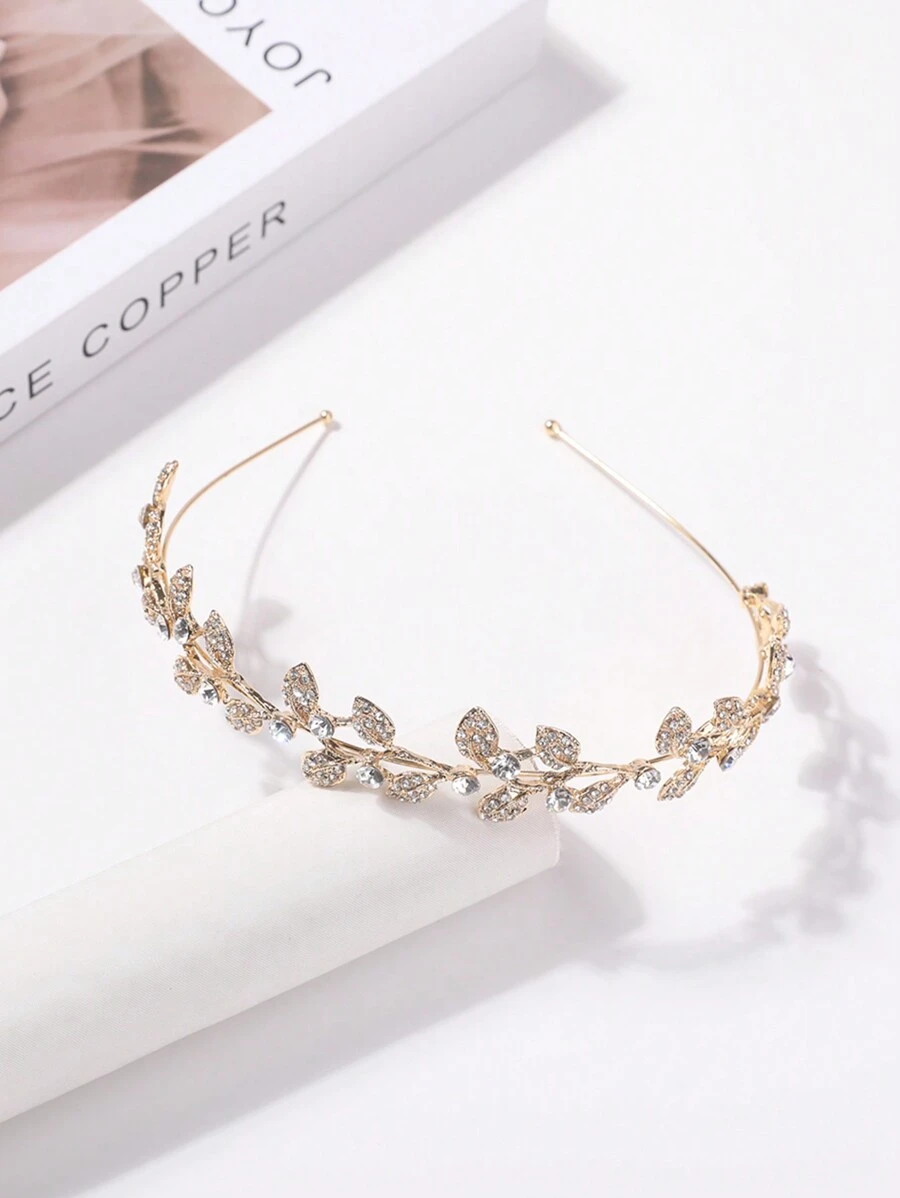 1 Pieza Diadema De Diamantes De Imitación Estilo Princesa A La Moda Para Niñas - Dorado - Ver 1