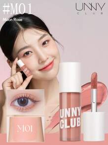 unny club 霧面滑順液體眼影,持久明亮微光眼影,輕盈柔滑,眼影腮紅輪廓多合一彩妝 - M01月下薔薇 - 查看 2