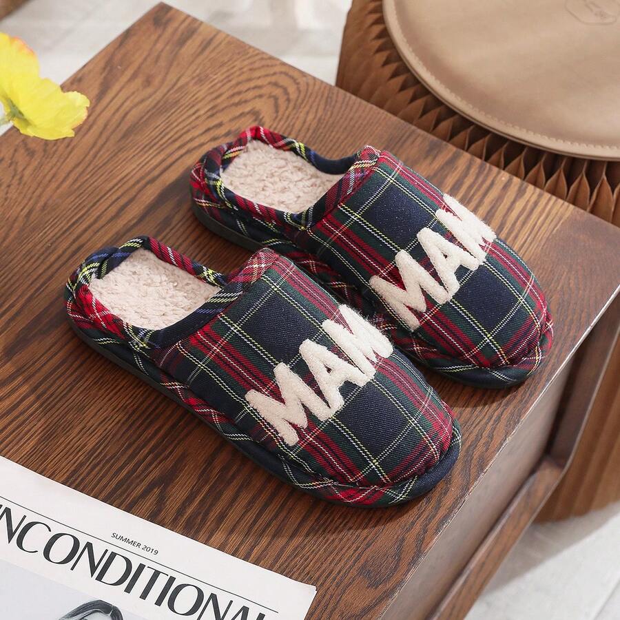 Scottish Plaid Pattern Warm Slippers - Multicolor - View 1
