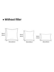 1pc Jacquard Pattern Pillowcase For Bed, Couch, Sofa - Red - View 3