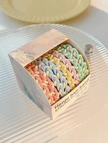 馬尾扭紋彈性髮帶,不會傷害頭髮和頭飾 - 彩色 - 查看 2