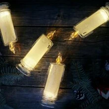 1支led無火焰暖色水滴形水晶蠟燭,營造氣氛 - 白色 - 查看 8