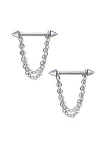 2 piezas Anillos para el pezón de 14G para mujeres, set de anillos para el pezón con barra de 16mm de acero quirúrgico con corazón de circonita y mariposa, joyería de piercing corporal lindo para San Valentín, Mamá, Madre, Día de la Madre, regalo