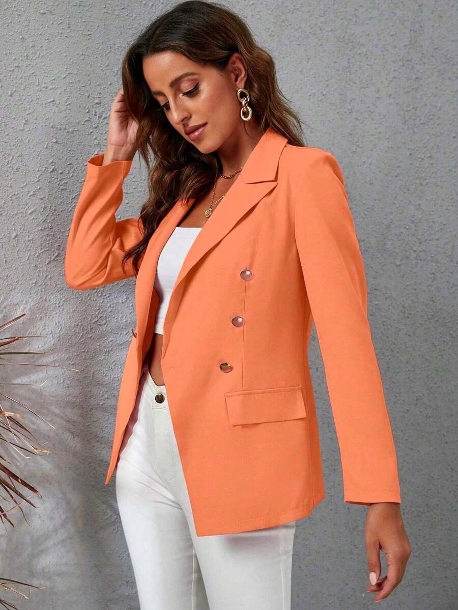 Women Blazers - Coral Pink - View 1