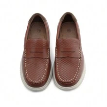 Boys Loafers Comfortable Spring Shoes For Kids Casual Slip On School Shoes Comfortable Boys Oxford - 棕色 - 查看 4