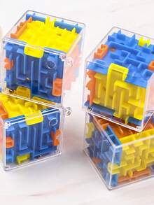 1 件 3D 立方体迷宫立方体玩具滚球游戏迷宫玩具、互动游戏、派对游戏、节日游戏、创意小礼物 - 彩色 - 查看 5