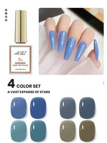 AiFer Nghệ thuật làm Móng 4 màu Bộ - Màu xanh Bầu trời , Xanh , Nâu Màu xanh lá , Xám Xanh - UV Gel Đối với Salon Sử dụng - Nhiều màu - Xem 2