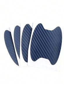 4pcs Blue Carbon Fiber Car Door Handle Protection Stickers - Blue - View 6