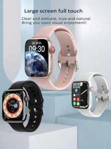 Eytlptoc 2024 年新款智能手表，触摸屏，男女通用时尚运动款，接听/拨打电话，多拨盘开关，日历闹钟，跑步，徒步旅行，各种运动，睡眠，相机，适用于 Android/IOS 手机 - 銀色 - 查看 5