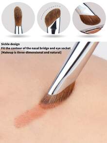 2pcs/set Eyeshadow Brush Dagger Shape Makeup Brush - Yellow - View 2