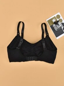 Black Front-Closure Open Nursing Bra For Breastfeeding Pregnant Women - Black - View 4