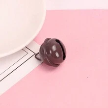 50入組22mm咖啡棕色小鈴鐺,珠寶配件鑰匙扣糖果色金屬帶釉鐺,聖誕樹寵物裝飾用 - 咖啡棕 - 查看 1