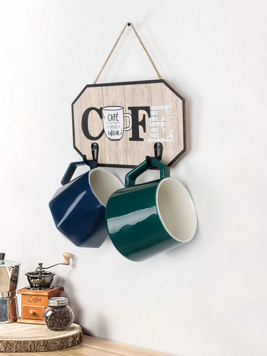 1pc Cofe Creative Wall-mounted Cup Rack, Cup Storage For Kitchen And Living Room, Suitable For Kitchen, Living Room Organization - Multicolor - View 1