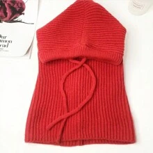 OBOVAY 1件装女士圣诞红色抽绳仿毛皮拉法帽，户外滑雪保暖针织面颈防护面罩帽，适合冬季防寒，颜色和款式随机发货，圣诞礼物，夏季，沙滩 - 紅色 - 查看 10