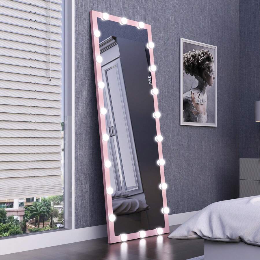 BEAUTME Full Length Mirror With Lights, 63" X 24" Full Body Vanity