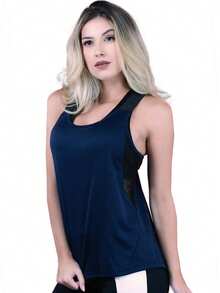 Women Basic Tops - 藏蓝色 - 查看 2