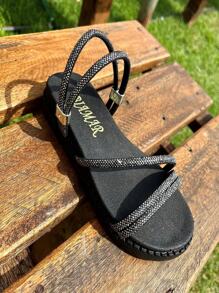 Sandalia Chinelo Menina BRilho Birker  Strass  Mulher