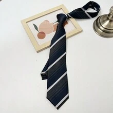 1 Miếng Tối Sọc Dệt Polyester Thủ công Buộc Thích hợp Đối với , Mặc hàng ngày Và Buổi tiệc - trắng - Xem 1