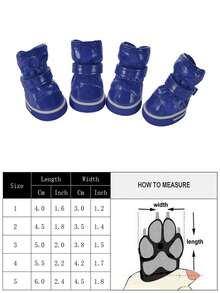HOLAPET 4pcs Blue Warm And Thickened Pet Shoes For Small Dogs - Blue - View 7