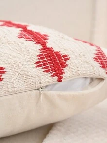 1pc Jacquard Pattern Pillowcase For Bed, Couch, Sofa - Red - View 6