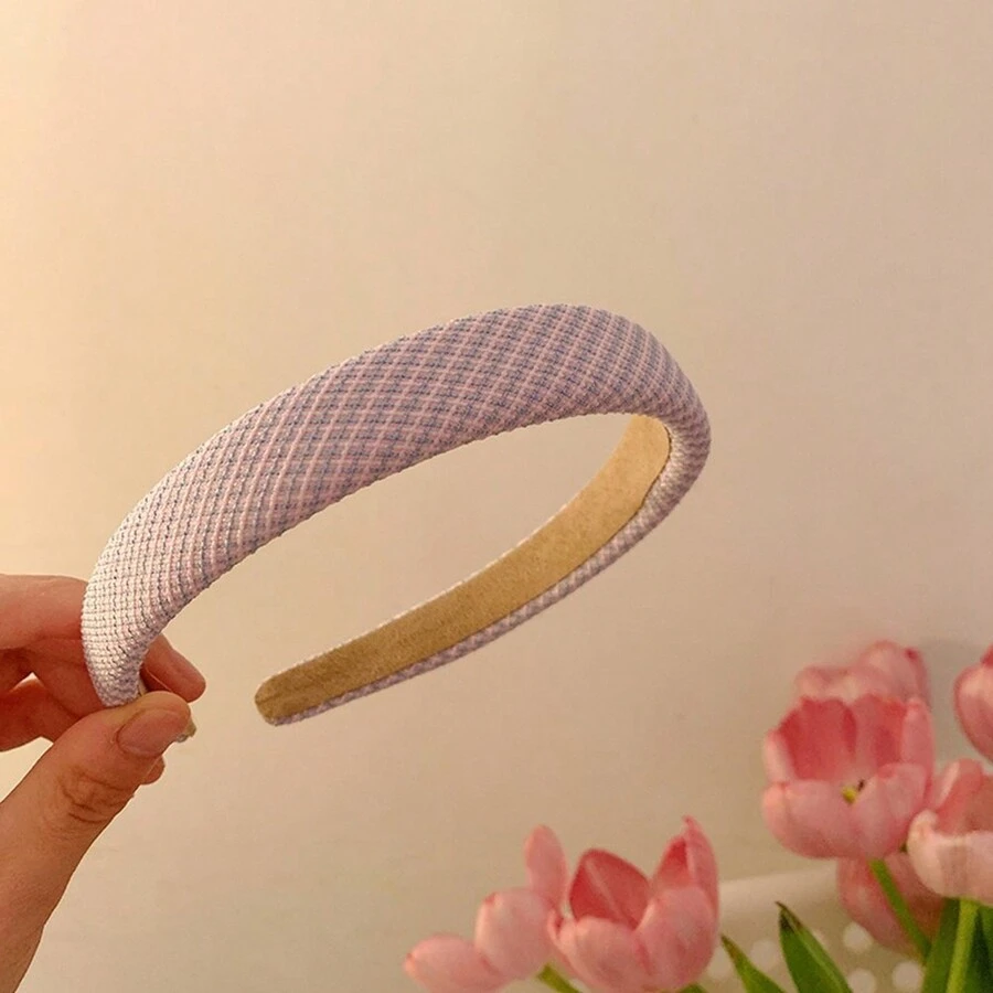 1pc Sponge Hair Band With Anti-slip Design, Colorful Design, Suitable For Daily Wear - Violet Purple - View 1