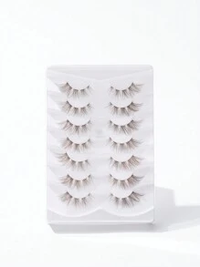 7雙/組6d分節透明桿棕色十字假睫毛,長度從5mm至18mm - 自然纖長款 - 查看 3