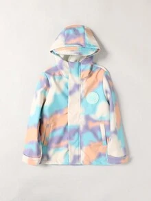 防水透气户外服装，女孩保暖内衬保暖夹克，适合秋冬季日常穿着 - 紫色 - 查看 6