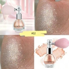 VERONNI 1入式身體亮粉提亮噴霧,香檳色亮粉噴霧,高光泽度,閃閃發亮,發光,適用於唇,眼,頭發,臉部和身體彩妝 - #02 香檳 - 查看 1