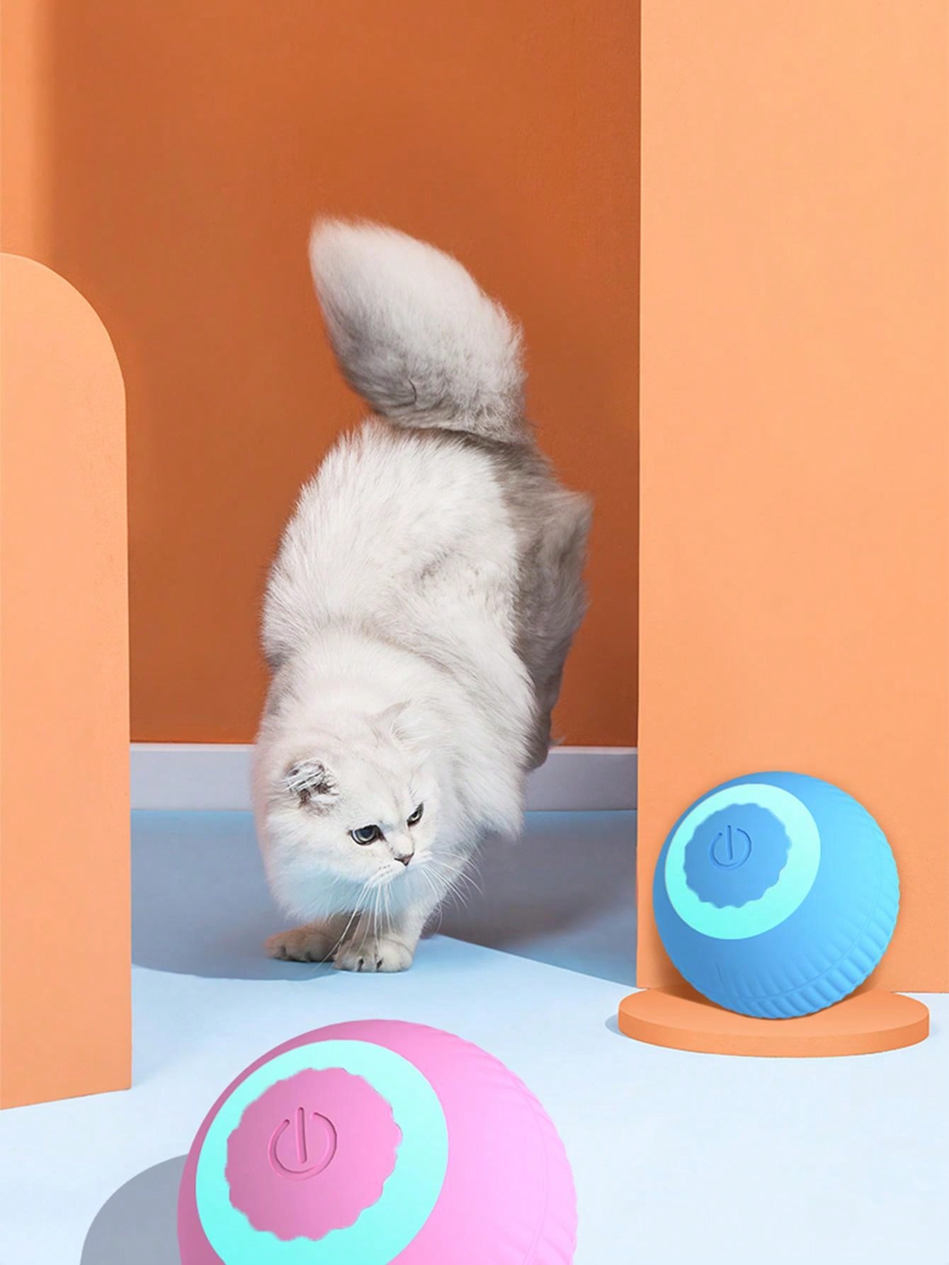 1pc Indoor Pet Interactive Automatic Moving & Bouncing Ball, Suitable