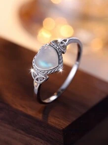 Nhẫn đơn đẹp - Bạc - Xem 3