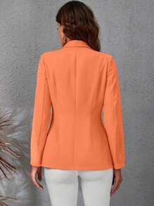 Women Blazers - Coral Pink - View 2