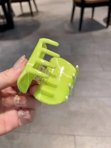 1 件女士亚克力发夹，带绿色球形设计，优雅发饰，日常佩戴