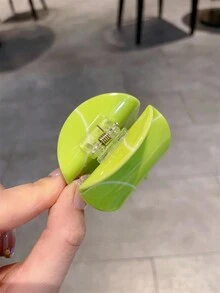 1 件女士亚克力发夹，带绿色球形设计，优雅发饰，日常佩戴