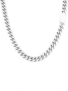 ZG YING ZHOU ZGYZ 1pc Fashion Hip Hop Style Rock Miami 8mm/10mm/12mm Stainless Steel 18K Gold Plated Curved Cuban Chain Bracelet Necklace, Nightclub Street Snap Unisex Jewelry Long Necklace