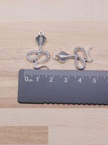 10入組/袋 27x18毫米(1.06x0.71英寸)古銀色眼鏡蛇魅力吊墜,適用於diy珠寶製作