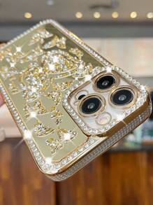 حقيبة هاتف iPhone بتصميم فراشة مجوهرة مفرغة لفصل الصيف قطعة واحدة