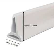 1卷浴室挡水条硅胶挡水条淋浴水坝防洪屏障干湿分离塞子卫浴工具浴室收纳 - 白色 - 查看 4