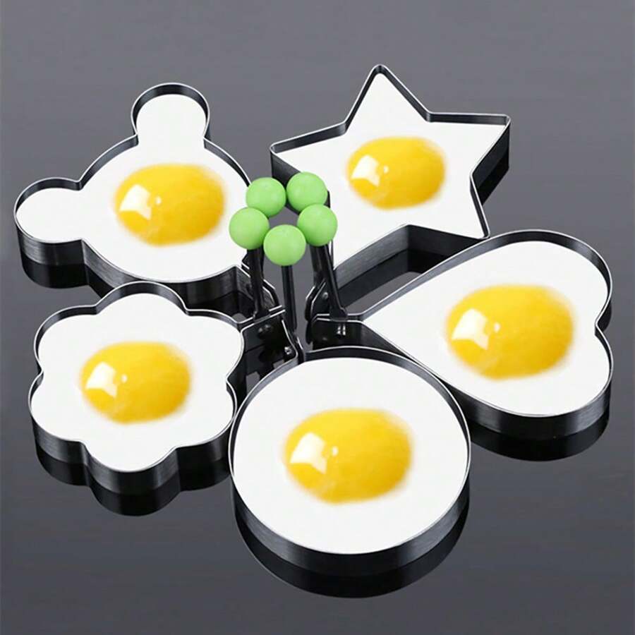 5pcs Silver Stainless Steel Omelette Machine Omelette Mold Omelette Mold Omelette Ring - Silver - View 1
