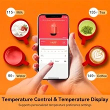 Vsitoo S3pro Temperature Control Smart Mug 2 With Lid, Self Heating Coffee Mug 14 Oz, 90 Min Battery Life - APP & Manual Controlled Heated Coffee Mug - Improved Design - Gifts For Coffee Lovers,Fathers Day Gifts - 紅色 - 查看 7