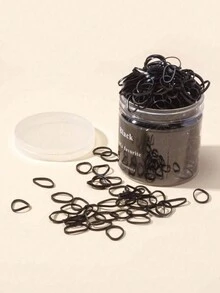 500pcs Simple Basic High Elasticity Disposable Hair Ties - Black - View 3
