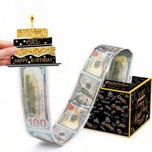 Birthday Money Box, 1pc, Party Decoration And Birthday Gift Organizer - Black - View 1