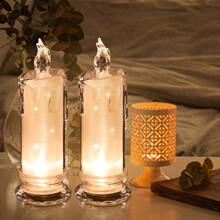 1支led無火焰暖色水滴形水晶蠟燭,營造氣氛 - 白色 - 查看 4