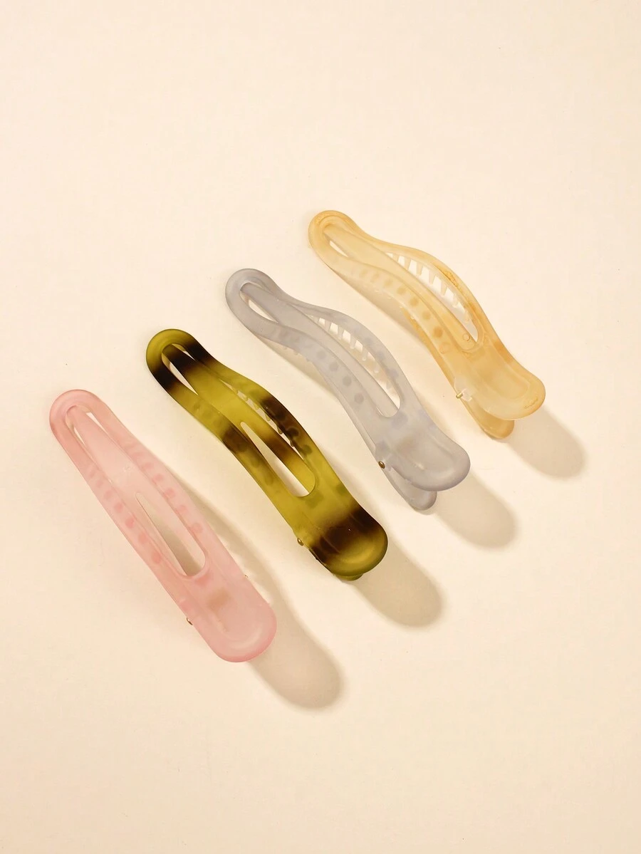 4入組女士優雅啞光髮夾，扣髮夾，發夾套裝，日常配戴髮飾