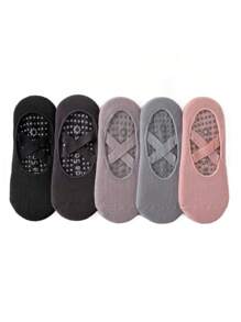 Sports Outdoor 5 Pairs ,Yoga Socks For Women Non-Slip Grips & Straps, Ideal For Pilates, Pure Barre, Ballet, Dance, Barefoot Workout
