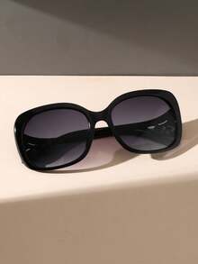 1 件几何时尚 Y2K 珍珠装饰黑色时尚眼镜女士旅行户外配件