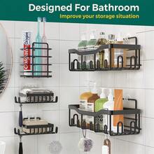 1pc Punch-free Bathroom Shelf Kitchen Soap Rack Shower Gel Organizer Wall Hook Bracket - soap rack - View 5