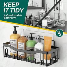 1pc Punch-free Bathroom Shelf Kitchen Soap Rack Shower Gel Organizer Wall Hook Bracket - soap rack - View 6