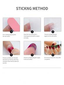 GIRL PLUS Girlplus 10入組手工假指甲,長棺材形狀,漸層米色法式鑽石設計,時尚的指甲套裝,適合女性和女孩的日常穿著